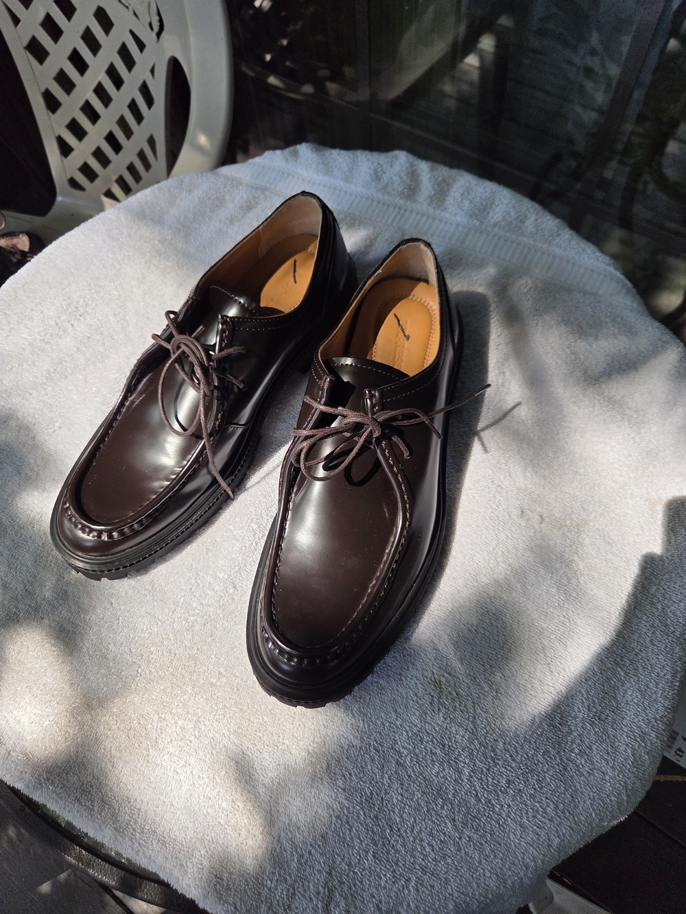 Men's Express Classic Lace-Up Leather Dress Shoes - Dark Brown 10